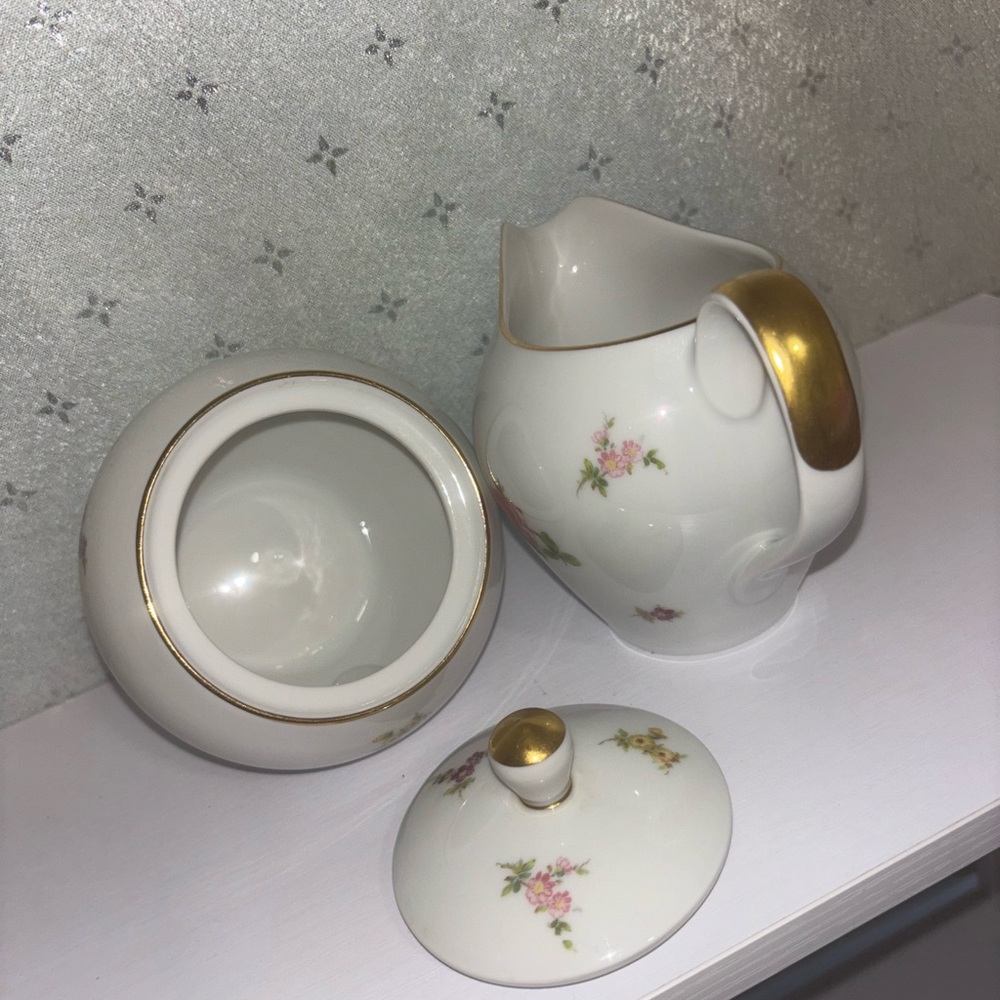 Vintage Rosenthal Winifred Hillside Sugar Bowl & Creamer Floral Set
